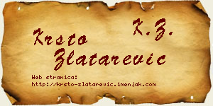 Krsto Zlatarević vizit kartica